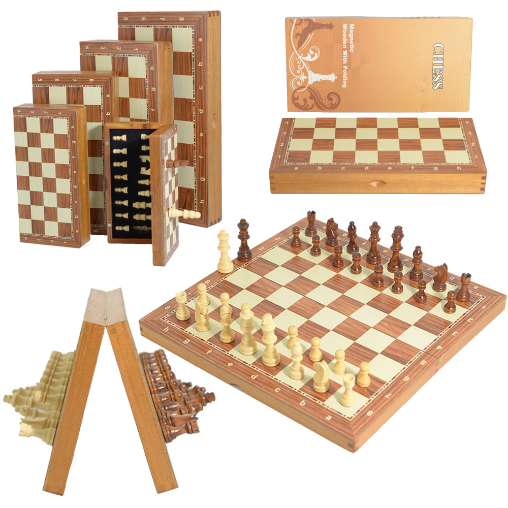 Interior Design Handbook - Magnetic Wooden Folding Chess Set Felted