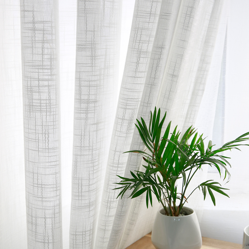 Linen Curtain Eyelet - Hiện Đại, Vải Lanh Cotton Tạo