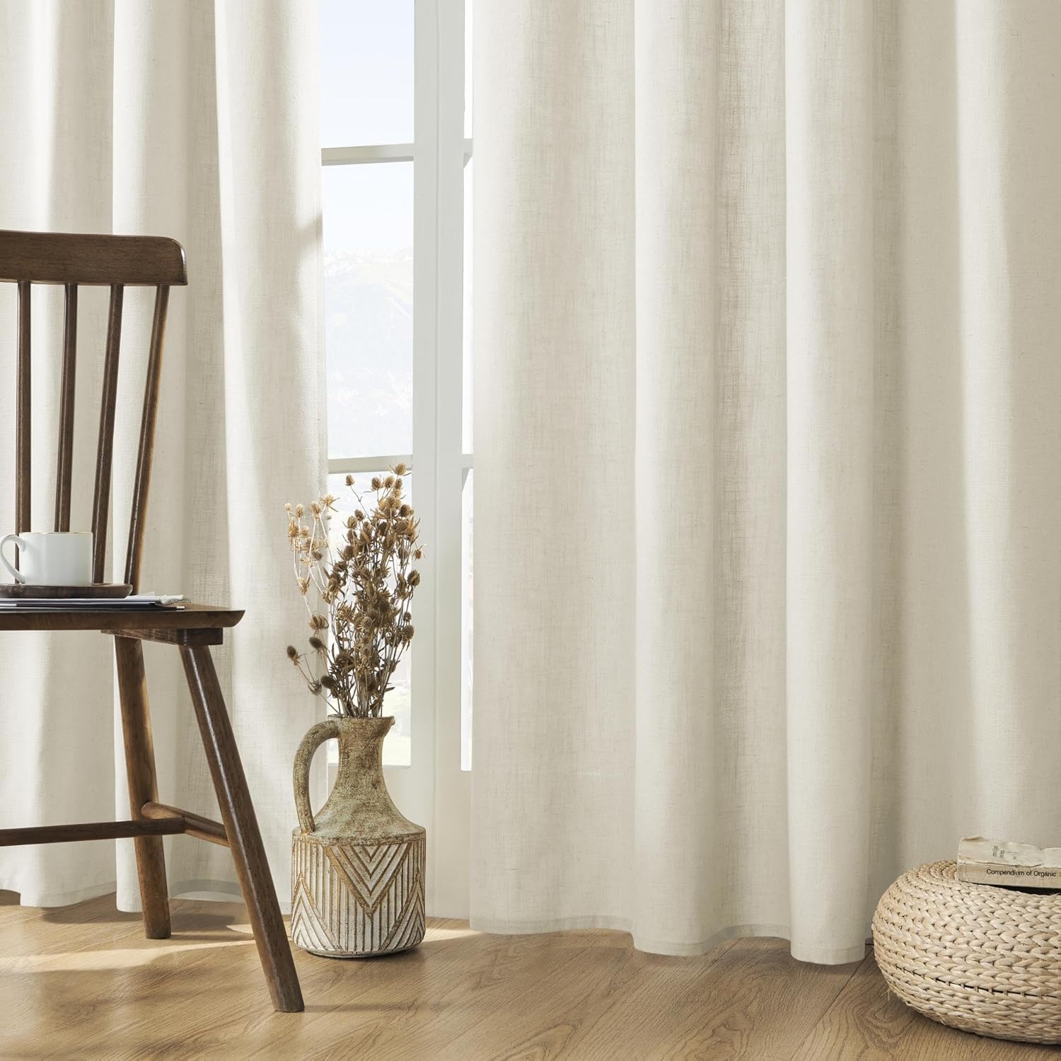 Linen Curtain Eyelet - 1 Panels Set linen Curtains 84