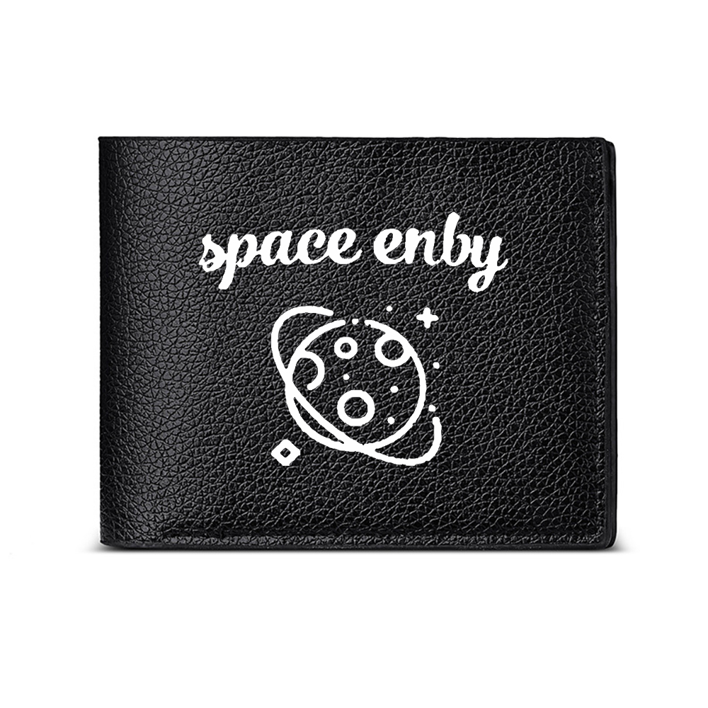 Interior Design Graphic Standards - Space Enby Print Men's Wallet Card