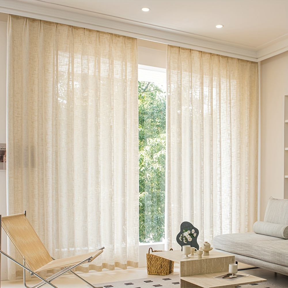 1pc Minimalist Thickened Windo - đánh giá và giá Linen Curtain Eyelet