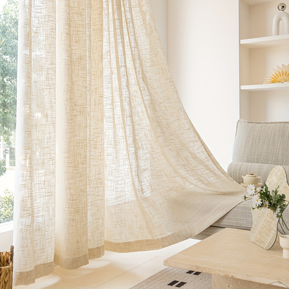1pc Minimalist Thickened Windo - đánh giá và giá Linen Curtain Eyelet