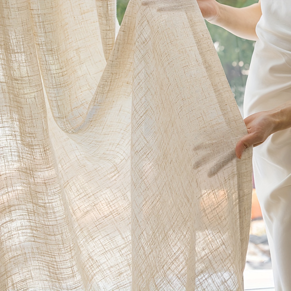 1pc Minimalist Thickened Windo - đánh giá và giá Linen Curtain Eyelet