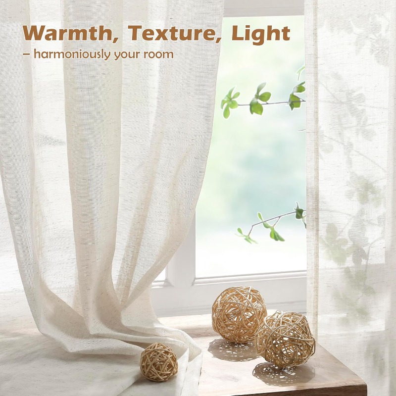 Linen Textured Tulle S Fold Sh - đánh giá và giá Linen Curtain Eyelet