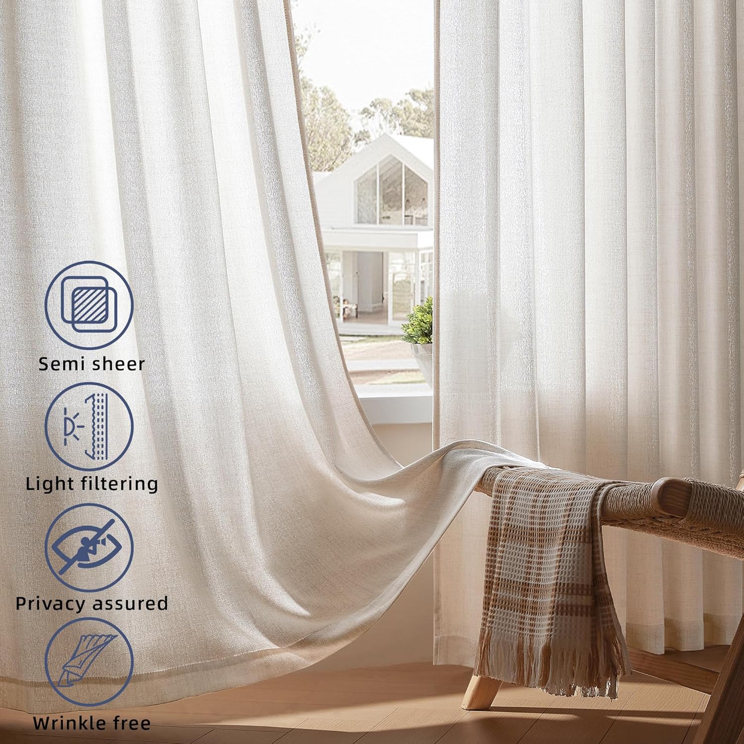 Linen Curtains 160/216/240CM L - đánh giá và giá Linen Curtain Eyelet