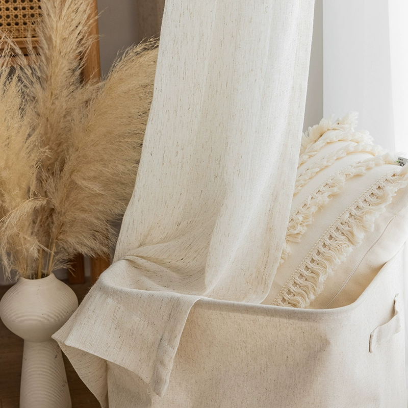 S Fold Wavy White Tulle Linen  - đánh giá và giá Linen Curtain Eyelet