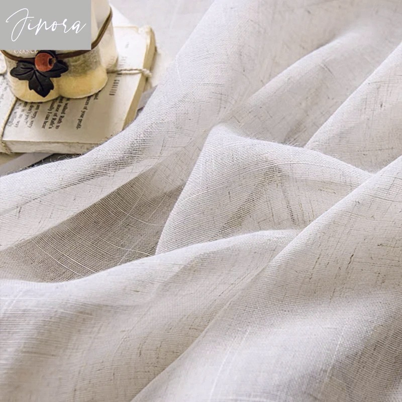 Cotton and Linen Texture Trans - đánh giá và giá Linen Curtain Eyelet