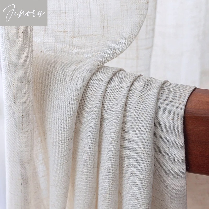Cotton and Linen Texture Trans - đánh giá và giá Linen Curtain Eyelet