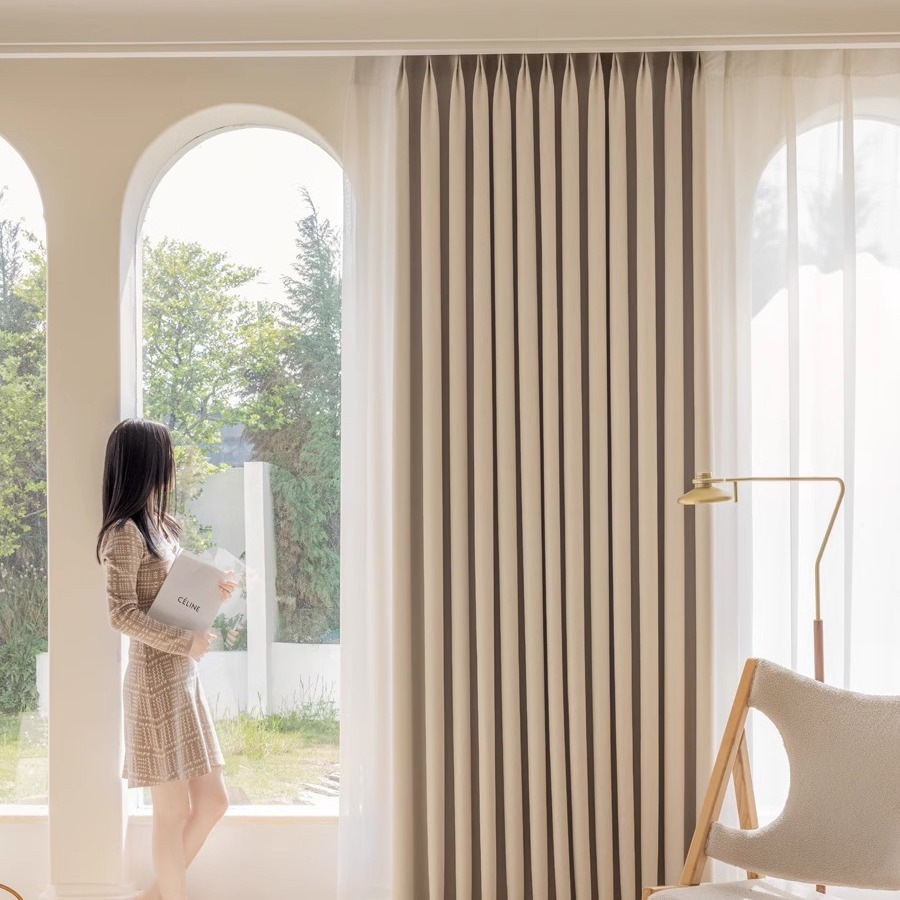 Cream Velvet Chenille Blackout - đánh giá và giá Linen Curtain Eyelet