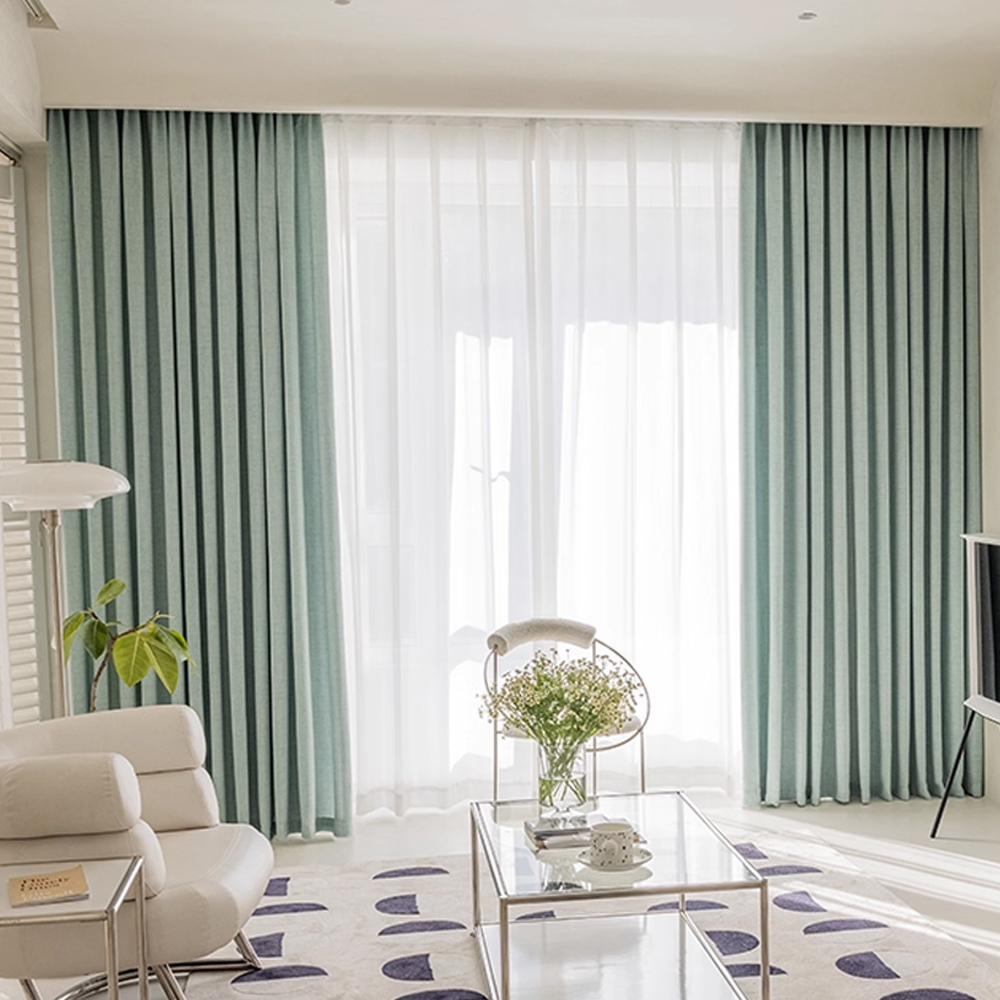 1pc Modern Simple Solid Color  - đánh giá và giá Linen Curtain Eyelet