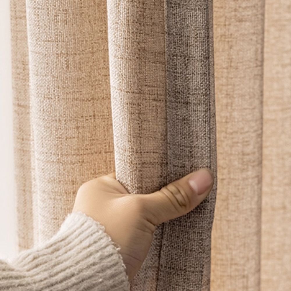 1pc Modern Simple Solid Color  - đánh giá và giá Linen Curtain Eyelet
