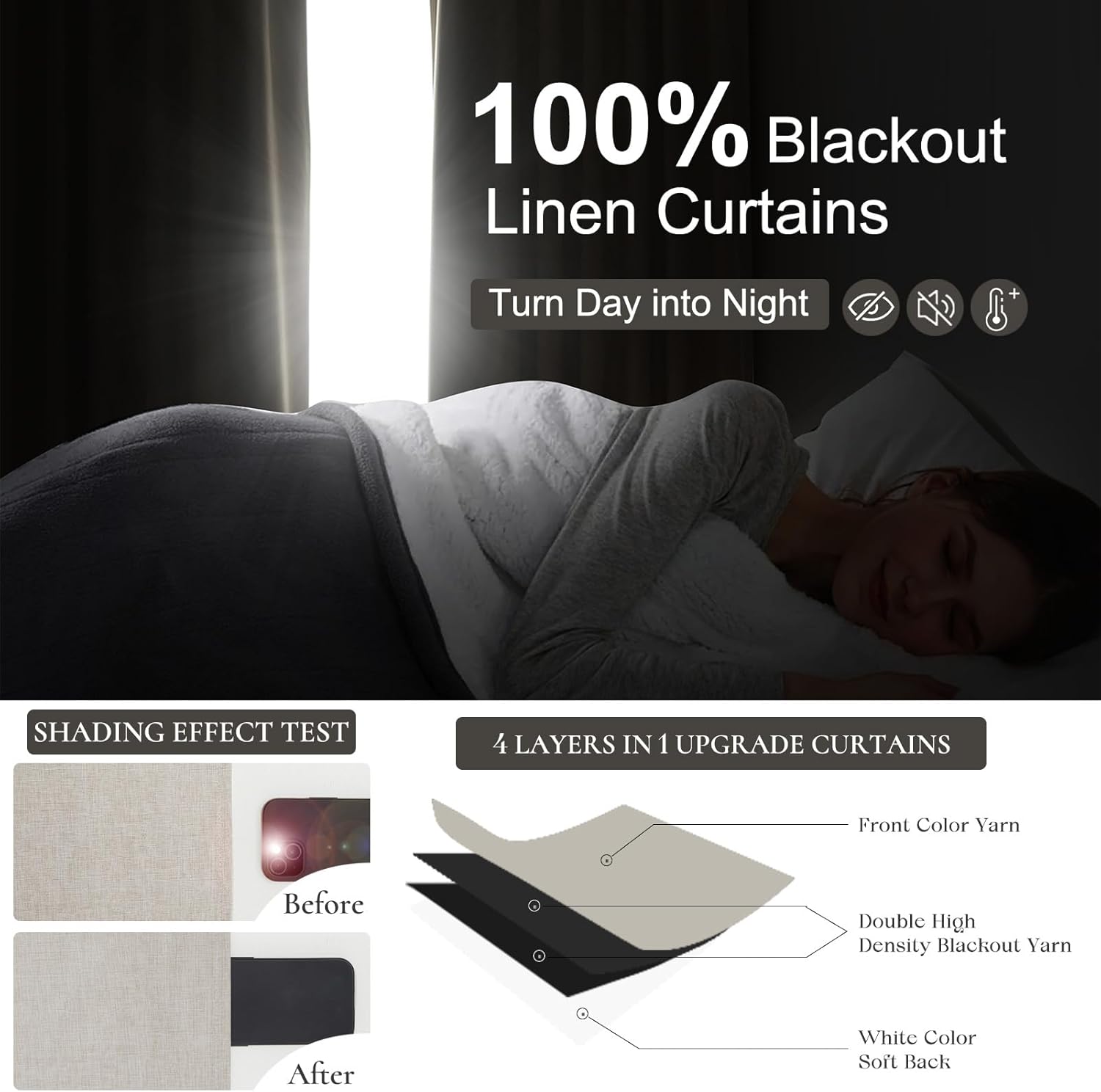 Natural Linen Blackout Curtain - đánh giá và giá Linen Curtain Eyelet